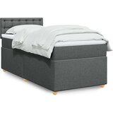 vidaXL Box spring postelja z vzmetnico temno siva 100x200 cm blago | Shoptok.si