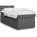 vidaXL Krevet s oprugama i madracem tamnosivi 100 x 200 cm od tkanine | shoptok.hr