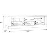 Premium Living Tv-element Montreal, Bela, Barva Pinije | Shoptok.si