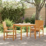 vidaXL 3-delni set jedilnice iz trdnega akacijevega lesa | Shoptok.si