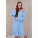 Kesi Spanish dress with decorative sleeves blue Cene