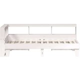  Knjižna postelja brez vzmetnice bela 100x200 cm trdna borovina | Shoptok.si