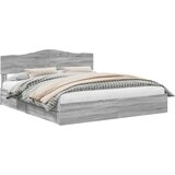  Konstrukcija postelje z vzglavjem Siva Sonoma 200 x 200 cm, (5000121048) | Shoptok.si