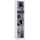 MID.YOU REGAL ZA CD-JE 21/92/20 cm bela, medeni hrast | Shoptok.si