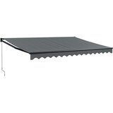 Tenda na uvlačenje antracit 4 x 3 m od tkanine i aluminija | shoptok.hr