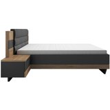 Hom`in POSTELJNA GARNITURA 180 cm x 200 cm , tekstil, leseni material barve grafita, barve hrasta | Shoptok.si