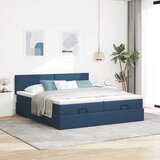  Ottoman krevet s madracima plavi 160x200 cm tkanina | Shoptok.si