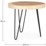 BIZZOTTO Okrugao pomoćni stol od masivnog drva munggura ø 56 cm Tuala – | shoptok.hr