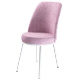 Hanah home set trpezarijskih stolica Dexa 8 kom, roze tkanina Babyface, bele metalne noge | Eponuda.com
