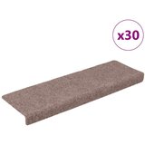  Prostirke za stepenice samoljepljive 30 kom 65x21x4 cm svijetlosmeđa pravokutni rub | shoptok.hr