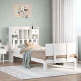 vidaXL Knjižna postelja brez ležišča bela 90x200 cm trdna borovina | Shoptok.si