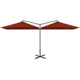  Dvostruki vrtni suncobran s čeličnim stupom 600x300 cm terakota | Eponuda.com
