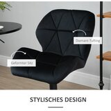  Set 2 barske stolice okretne s naslonom podesiva visina baršun crne 51.5x57.5x93-114.5 cm | shoptok.hr