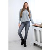 Kesi Sweater with cable weave in gray color | shoptok.hr