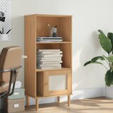 vidaXL Knjižna omara SENJA rjava 60x35x130 cm trdna borovina | Shoptok.si
