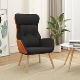  Stolica za opuštanje od tkanine i PVC-a crna | shoptok.hr