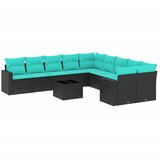  11-dijelni set vrtnih sofa od poliratana s jastucima crni Crna 65.5 x 62 x 69 cm | shoptok.hr