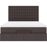 vidaXL Otomanski posteljni okvir z vzmetnico rjav 140x200 cm blago | Shoptok.si