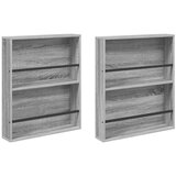  Polica za časopise s policom 2 pcs Siva Sonoma 60 x 12 x 70 cm | shoptok.hr