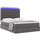 Krevet s prostorom za pohranu s LED-om Siva 140 x 200 cm | Eponuda.com