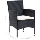 Poli Vrtni jedilni stoli 4 kosi poli ratan črne barve | Shoptok.si