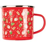  Skodelica Retro Božič, emajlirana, rdeča | Shoptok.si