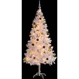 vidaXL umjetno božićno drvce s kuglicama i led svjetlima bijelo 180 cm | shoptok.hr