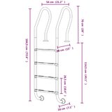  Ljestve za bazen 54 x 38 x 184 5 cm od nehrđajućeg čelika | shoptok.hr