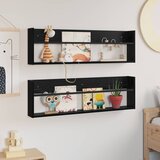 Polica za časopise s policom 2 pcs Crni hrast 100 x 12 x 30 cm | Eponuda.com