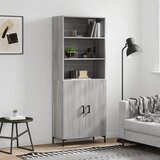 vidaXL Visoka komoda siva sonome 69 5x34x180 cm od konstruiranog drva Cijene