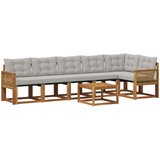  Set vanjskih sofa 7 kom. Prirodna i svjetlosiva | shoptok.hr