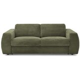 Bobochic Paris Zelena sedežna garnitura za spanje/raztegljiva iz rebrastega žameta 240 cm Hugo – | Shoptok.si