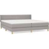  Box spring postelja z vzmetnico svetlo siva 200x200 cm blago, (20999200) | Shoptok.si