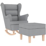 Stolica za ljuljanje s osloncem za noge od tkanine svjetlosiva | shoptok.hr