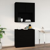 Maison Chic Stenska omarica - Zidna omarica črna 80x33x80 cm inženirski les iu72, (22062397) | Shoptok.si