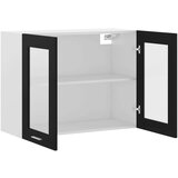 Viseći stakleni ormarić crni 80 x 31 x 60 cm konstruirano drvo | shoptok.hr