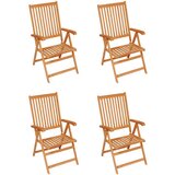 The Living Store Vrtni stoli 4 kosi z vinsko rdečimi blazinami trdna tikovina - Vrtni Stol, (21460245) | Shoptok.si