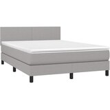  box spring s madracem LED svjetlosivi 140x200 cm tkanina | shoptok.hr