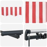  Skrovita tenda Crvena i bijela 600 × 350 cm Poliester i čelik | shoptok.hr