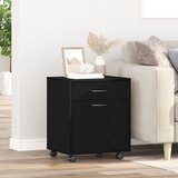 vidaXL Rolling Cabinet Crni hrast Konstruirano drvo 45*38*54 Kotači Cijene