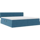  Krevet s od storage s madracem Tamno plava 200 x 200 cm Baršun - Tamno plava 200 x 200 cm Dizajn s jastučićima | shoptok.hr