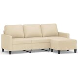  Kavč trosed s stolčkom za noge krem 180 cm blago, (20924801) | Shoptok.si