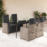  5-dijelni vrtni blagovaonski set sivi od poliratana | shoptok.hr