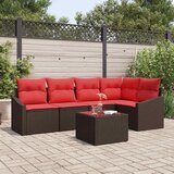  Set sofe 6 kom. Smeđa poliratan 233,5 x 123,5 x 85 cm | shoptok.hr