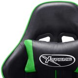  Gaming stol z oporo za noge črno in zeleno umetno usnje, (20700858) | Shoptok.si