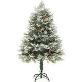  Osvetljena novoletna jelka s storži zelena 150 cm PVC in PE, (20670634) | Shoptok.si