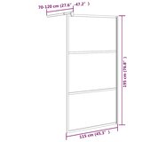 Pregrada za tuš 115 x 195 cm s napola mutnim staklom ESG crna | shoptok.hr
