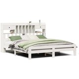 vidaXL Knjižna postelja brez vzmetnice bela 180x200 cm trdna borovina | Shoptok.si