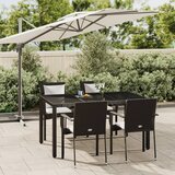 The Living Store Vrtna jedilna garnitura 5-delna z blazinami črn poli ratan - Vrtna Jedilna Garnitura, (21461877) | Shoptok.si