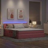  LED krevet za pohranu s madracem Ružičasta 160 x 200 cm Baršun | Shoptok.si